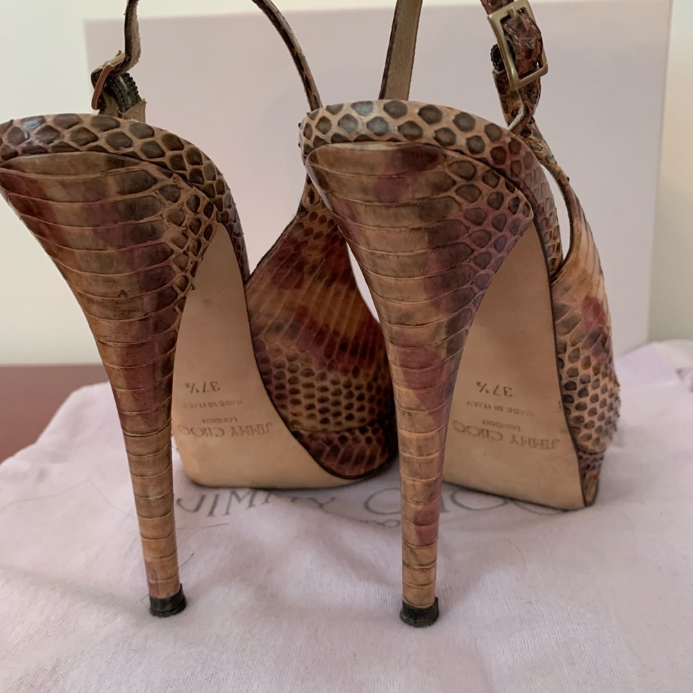 Jimmy Choo Patterned Blush Python Platforms - image 4